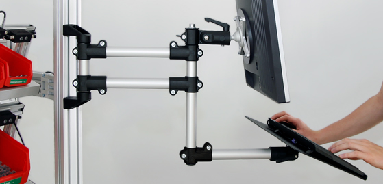 Support arm/swivel arm for monitor holder